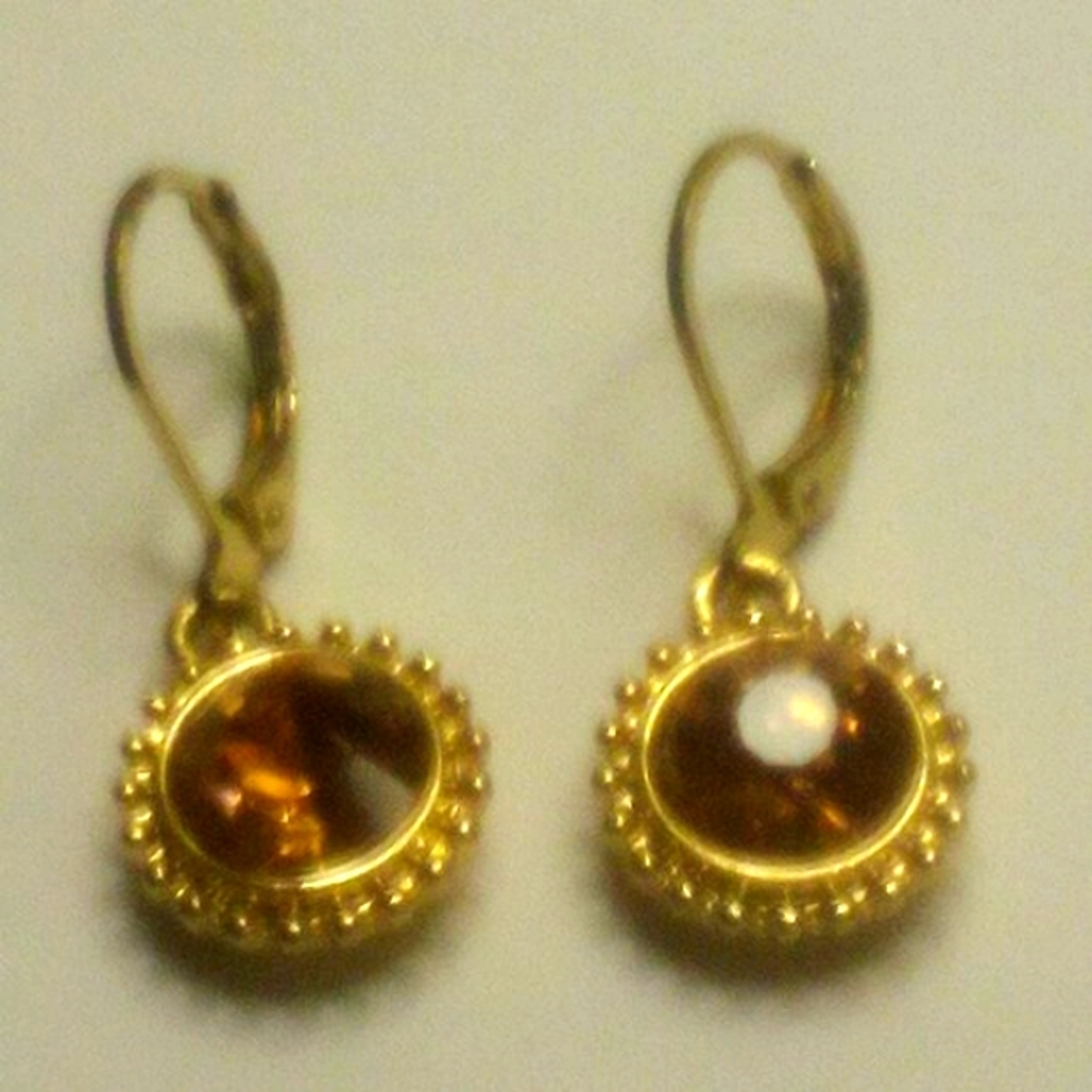 Women's Citrine (Yellow/Gold) Clasped Earrings